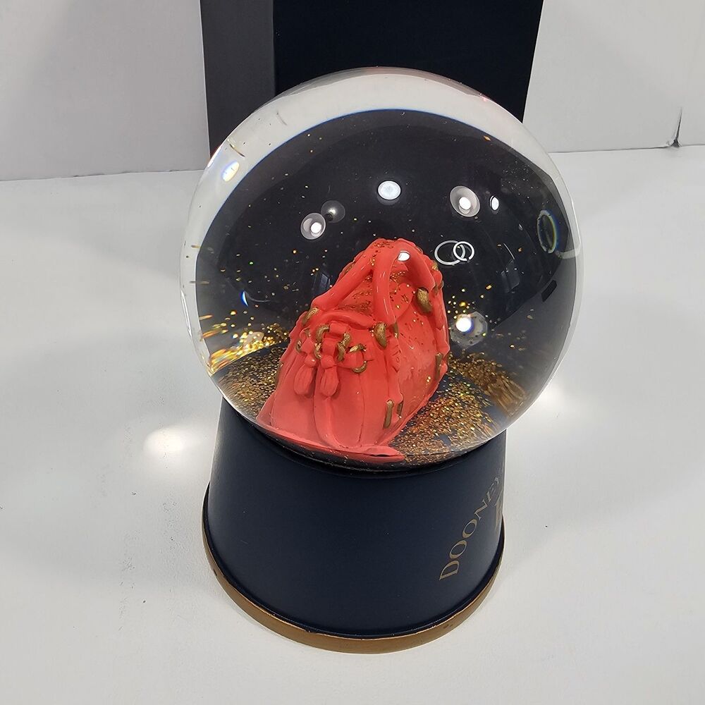 Dooney & Bourke 2017 Holiday Collector Snow Globe Persimmon Satchel - Picture 6 of 10